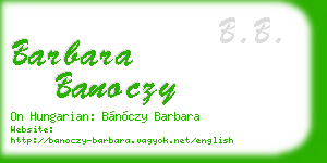 barbara banoczy business card
